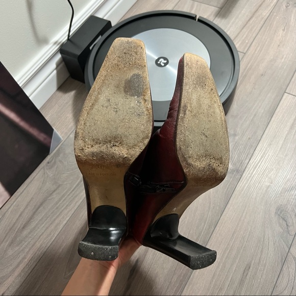 Vintage Red Square Toe Heeled Boots - Picture 7 of 7